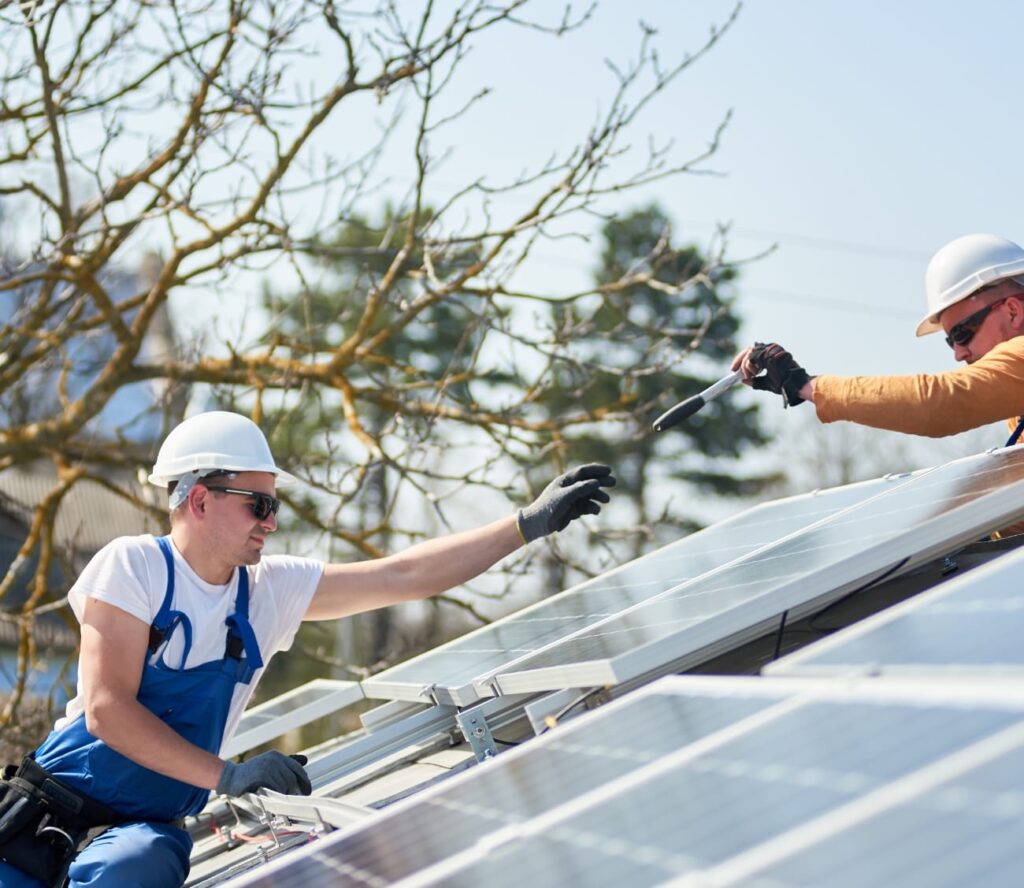 Eco-friendly solar panel installation generating renewable energy